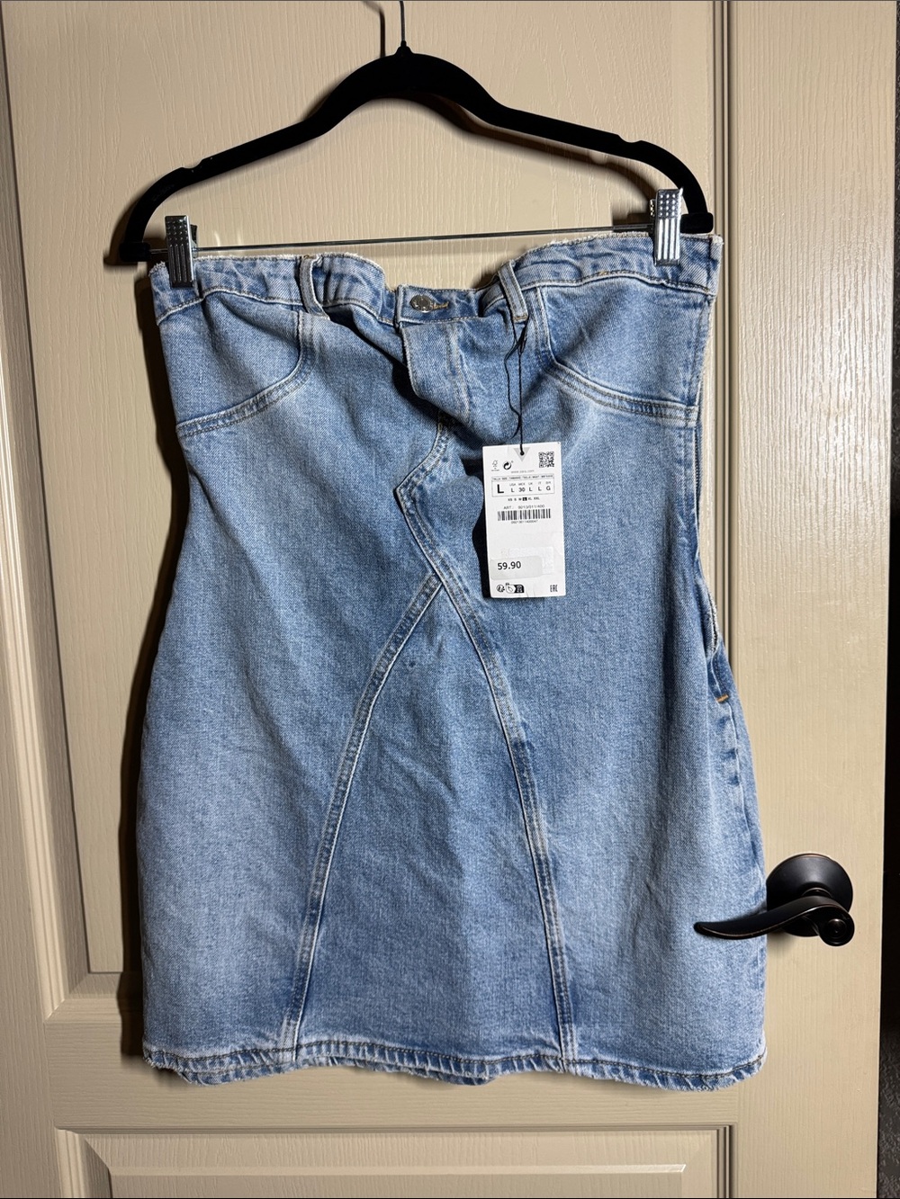 Zara Light Blue Denim Mini Dress